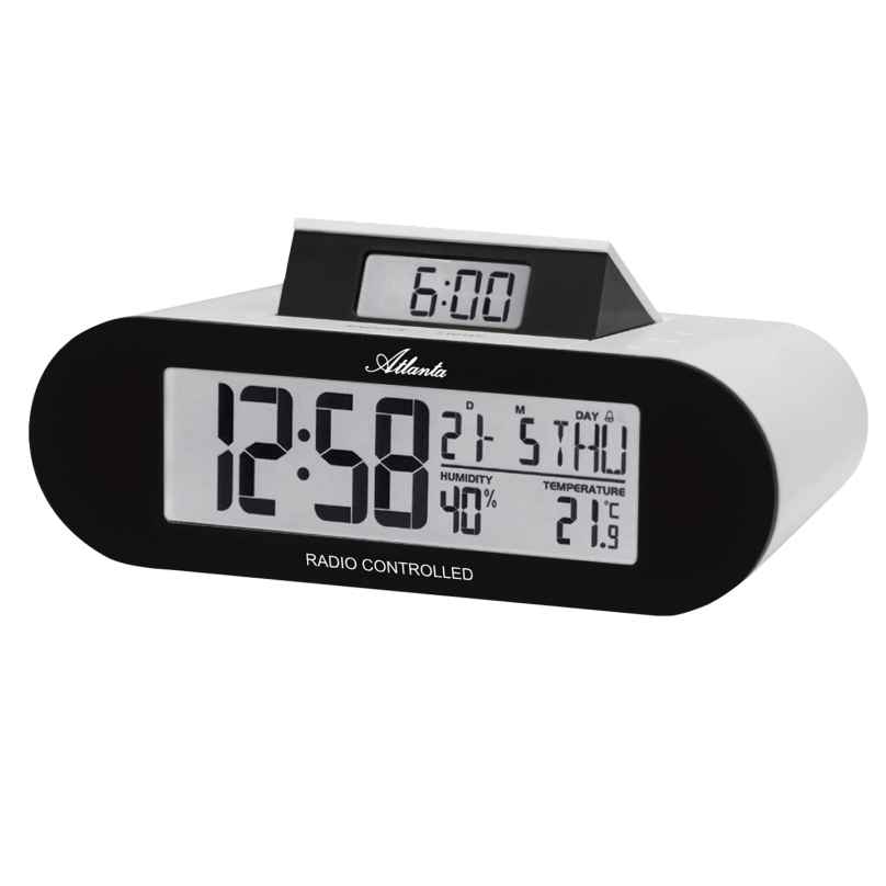 Atlanta 1869 Radio-Controlled Alarm Clock with Pop-Up Display 4026934186906