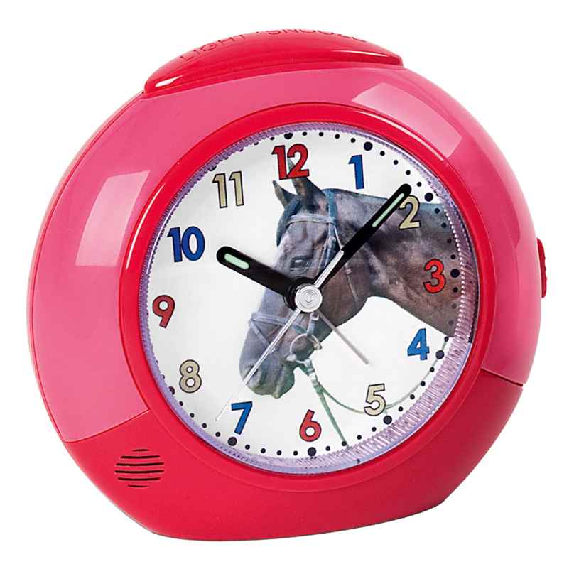 Atlanta 1984/1 Children's Alarm Clock Silent Red Horse 4026934198411