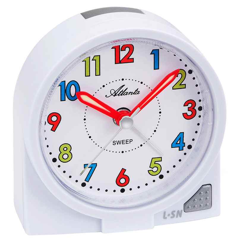 Atlanta 2127/0 Children's Alarm Clock Silent White 4026934212704