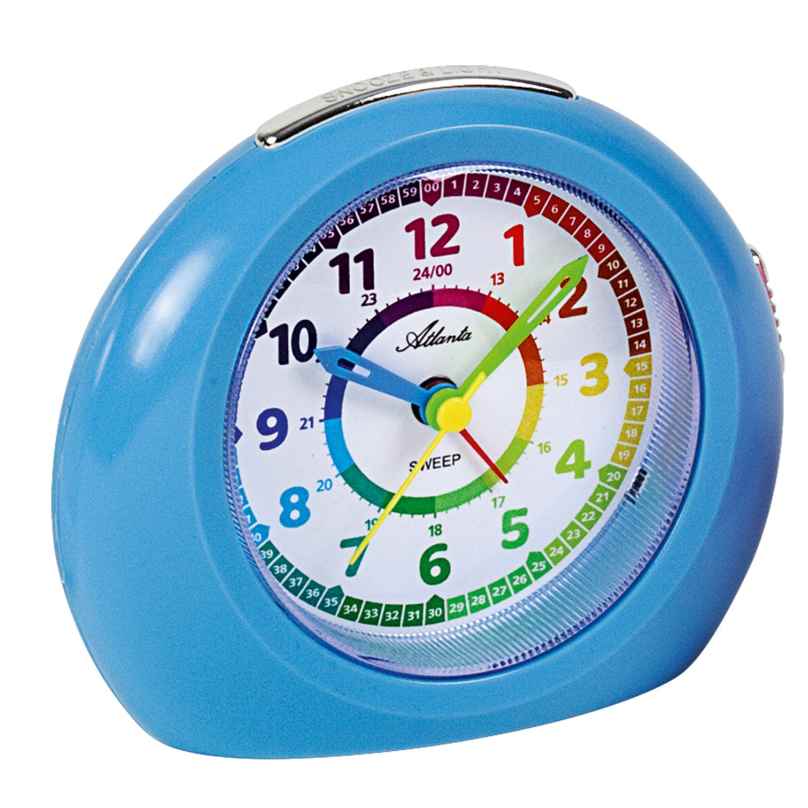 Atlanta 1967/5 Children's Alarm Clock Silent Light Blue 4026934196752