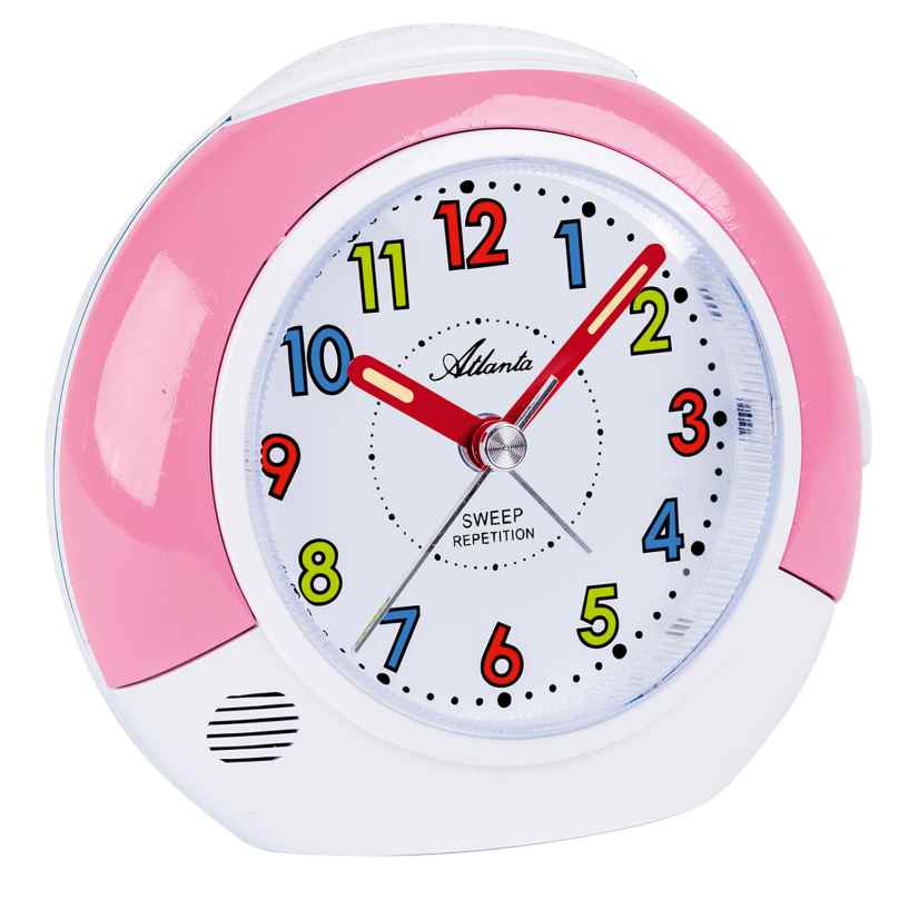 Atlanta 1708/17 Alarm Clock for Children Rose/White 4026934170875