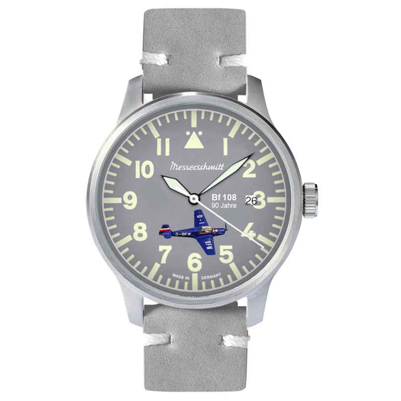 Messerschmitt ME-42BF108L Herren-Fliegeruhr Quarz Grau 4262436840490