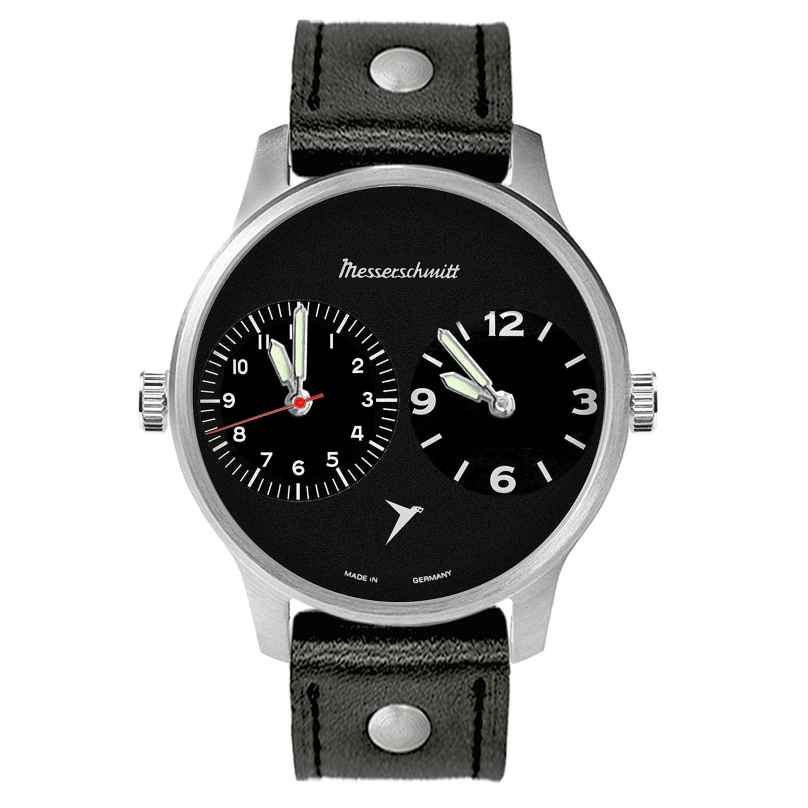 Messerschmitt ME-DUAL2-L Herrenuhr Zwei Zeiten Schwarz 4262436840513