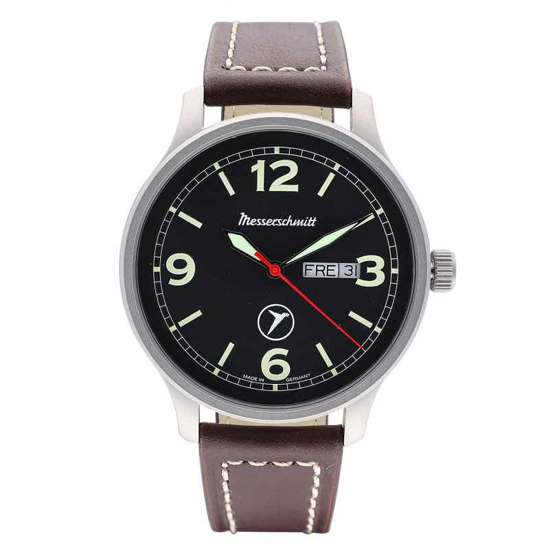 Messerschmitt ME-6332-DD1 Herrenuhr für Flieger DayDate Braun/Schwarz 4262436840766