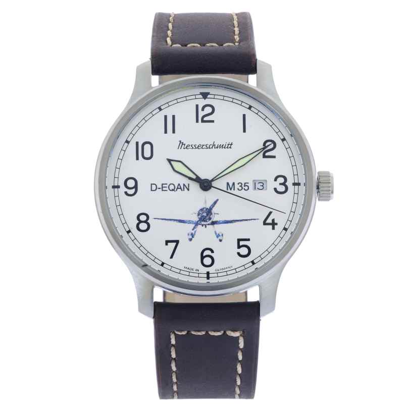Messerschmitt M-35S-Q Herren-Armbanduhr M35 Quarz mit Lederband Braun 4262436841077