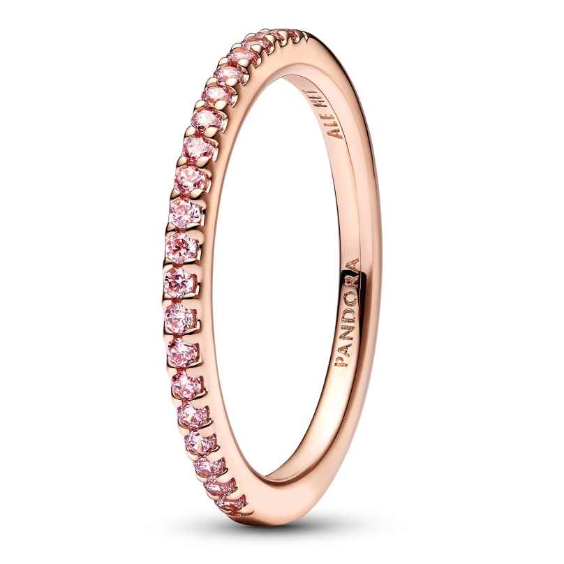 Pandora 182999C01 Damen-Ring Funkelndes Pink Band Roségoldfarben