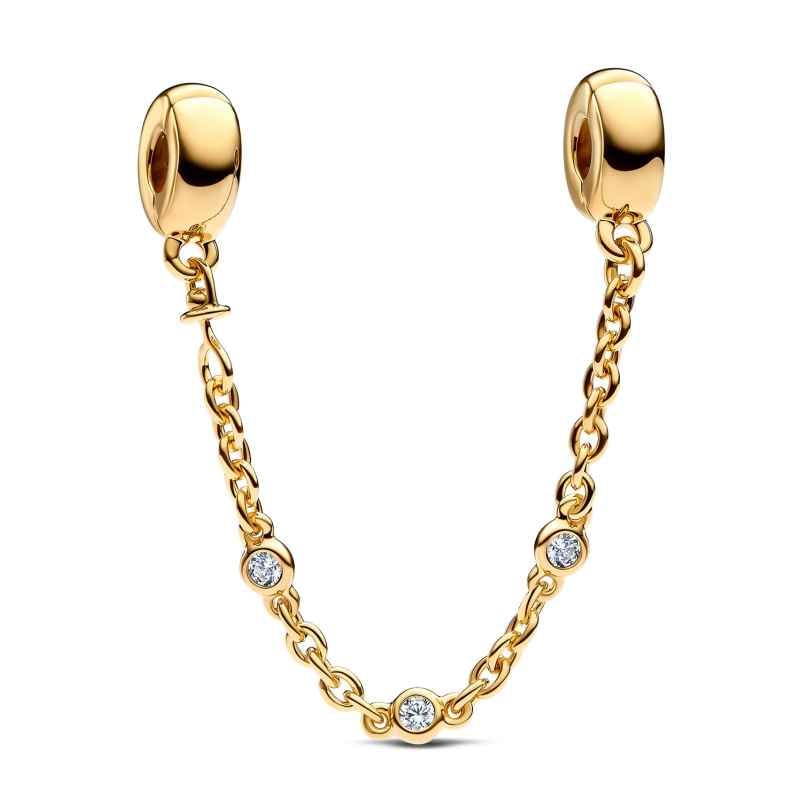 Pandora 763515C01-05 Sicherheitskette Dreifacher Klarer Stein Goldfarben 5700303148342