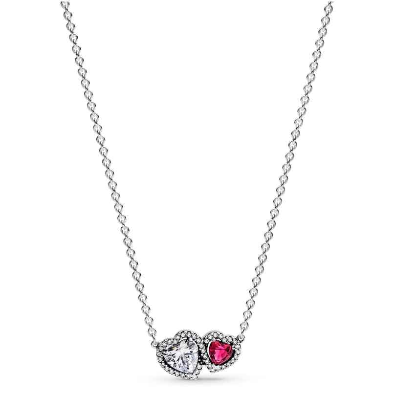 Pandora 393632C01-45 Damen-Collier Silber Halo Herzen Halskette 5700303165783