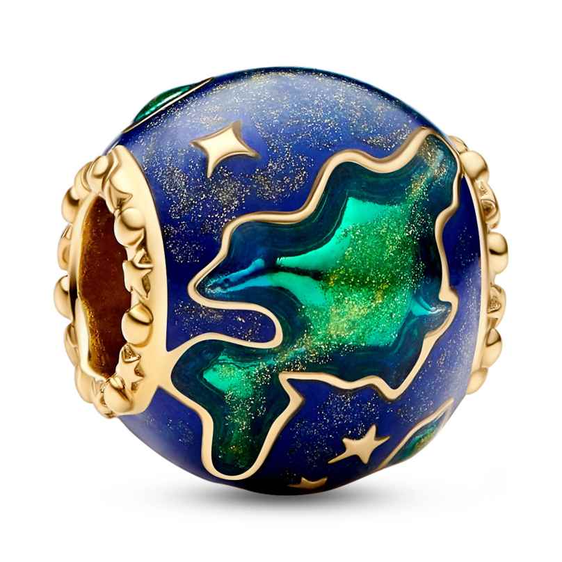 Pandora 762431C01 Charm Planet Erde Goldfarben 5700303031057