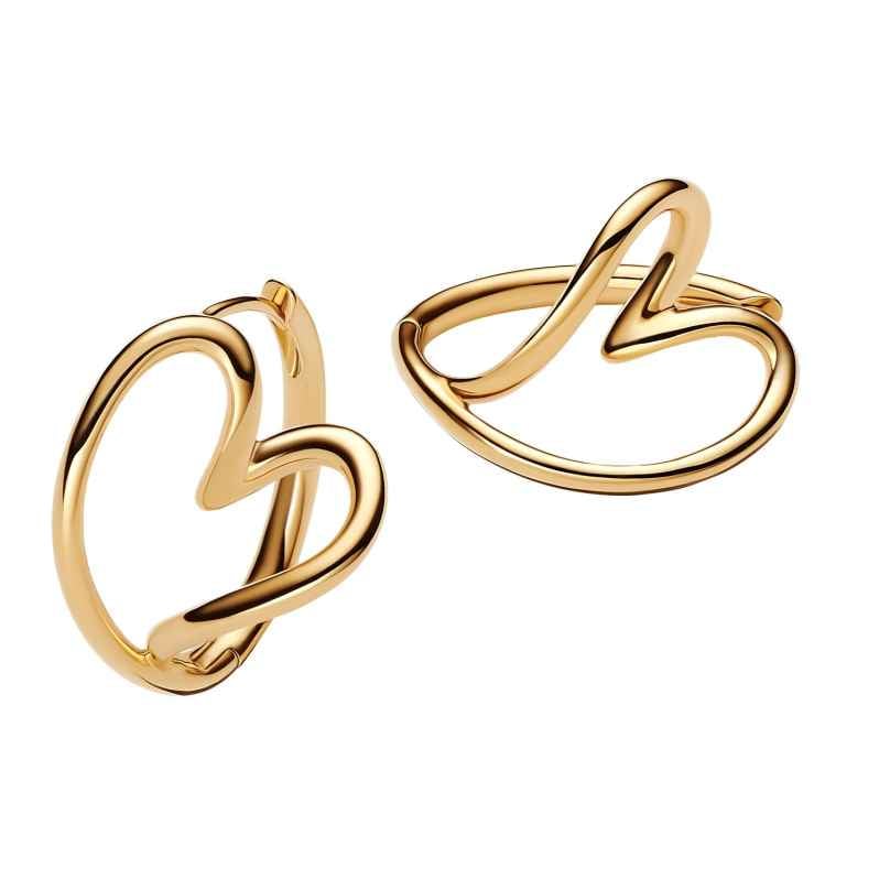 Pandora 263807C00 Women's Hoop Earrings Heart Gold Tone 5700303185194