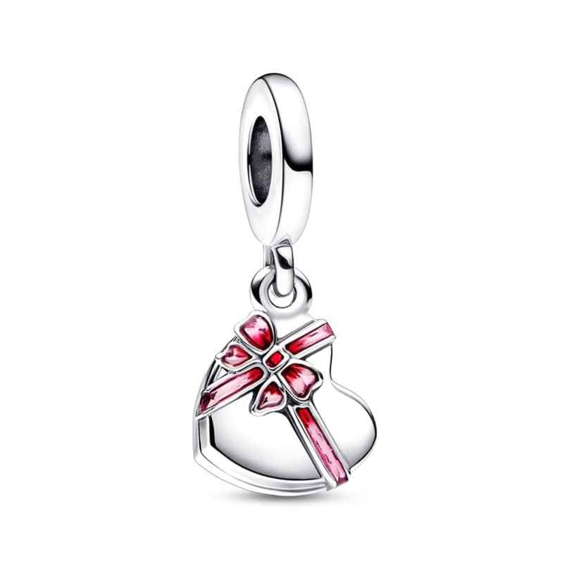 Pandora 792587C01 Dangle Charm Silver Heart-Shaped Box of Chocolates 5700303033808