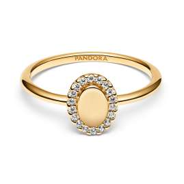 Pandora 163800C01 Ladies' Ring Oval Gold Tone