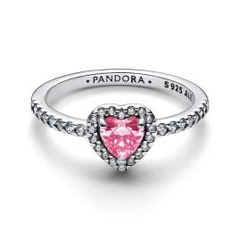 Pandora 198421C03 Women's Ring Elevated Hearts Pink