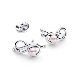 Pandora 293761C01 Damen-Ohrringe Unendlichkeitsknoten Silber