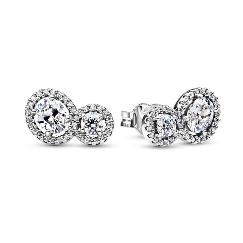 Pandora 293774C01 Women's Stud Earrings Silver Embracing Halo 5700303186016