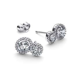 Pandora 293774C01 Women's Stud Earrings Silver Embracing Halo