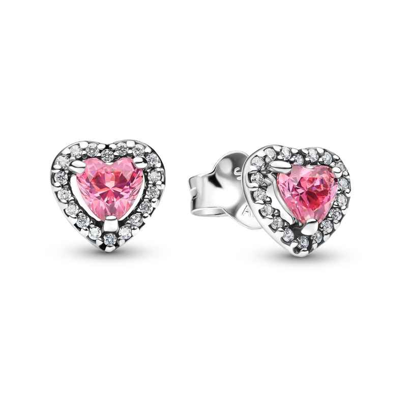 Pandora 298427C02 Damen-Ohrringe Erhabenes Herz Pink 5700303186030