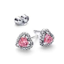 Pandora 298427C02 Damen-Ohrringe Erhabenes Herz Pink