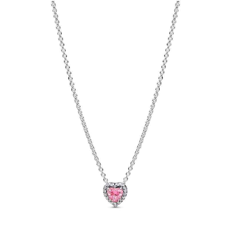 Pandora 398425C02-45 Women's Necklace Elevated Heart Pink