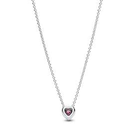 Pandora 398425C02-45 Damen-Halskette Erhabenes Herz Pink