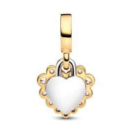 Pandora 763765C01 Doppelter Charm-Anhänger Funkelndes Herz Goldfarben