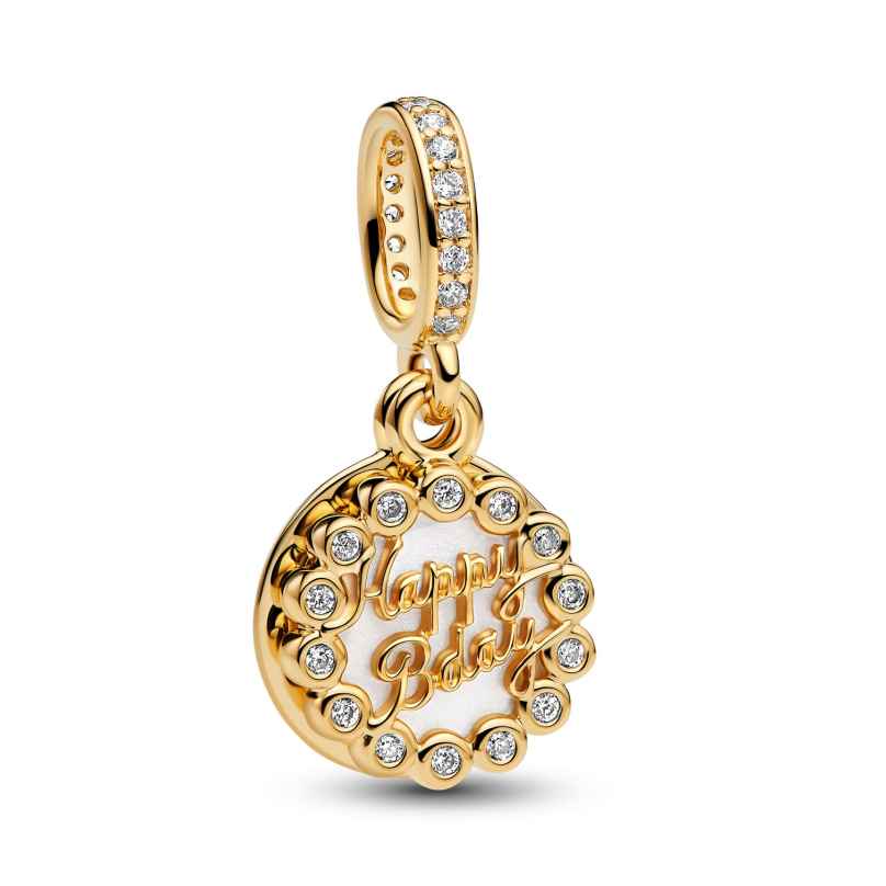 Pandora 763787C01 Charm-Anhänger Geburtstagskuchen Goldfarben 5700303186672