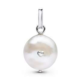 Pandora 793783C01 Dangle Charm Silver Mum with Baroque Pearl