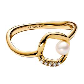 Pandora 163831C01 Damenring mit Kleiner Perle Goldfarben