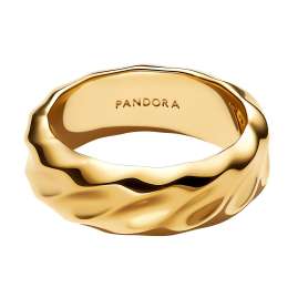 Pandora 163886C00 Breiter Bandring für Damen Wellig Goldfarben
