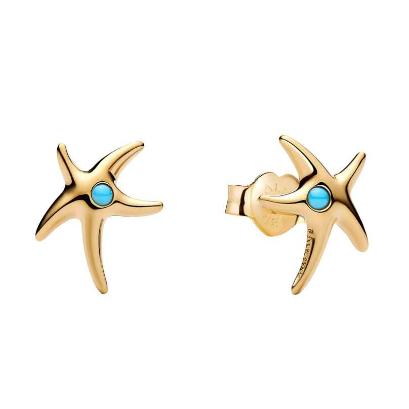 Pandora 263820C01 Women's Stud Earrings Starfish Gold Tone 5700303194431