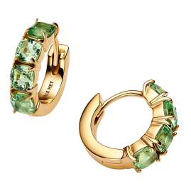 Pandora 263851C01 Ladies' Hoop Earrings Green Gold Tone