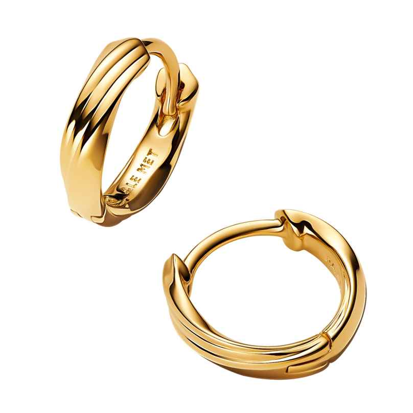 Pandora 263871C00 Women's Earrings Huggies Twisted Gold Tone 5700303194455