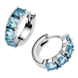 Pandora 293851C01 Damen-Ohrringe Creolen Hellblau Silber