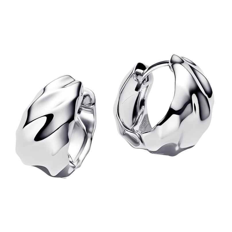 Pandora 293874C00 Women's Hoop Earrings Rippled Silver 5700303194547