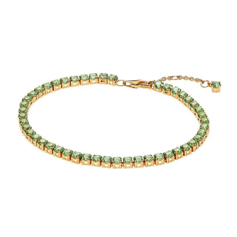 Pandora 561469C02 Women's Tennis Bracelet Light Green Gold Tone