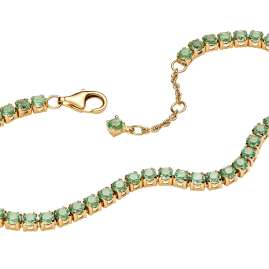 Pandora 561469C02 Women's Tennis Bracelet Light Green Gold Tone