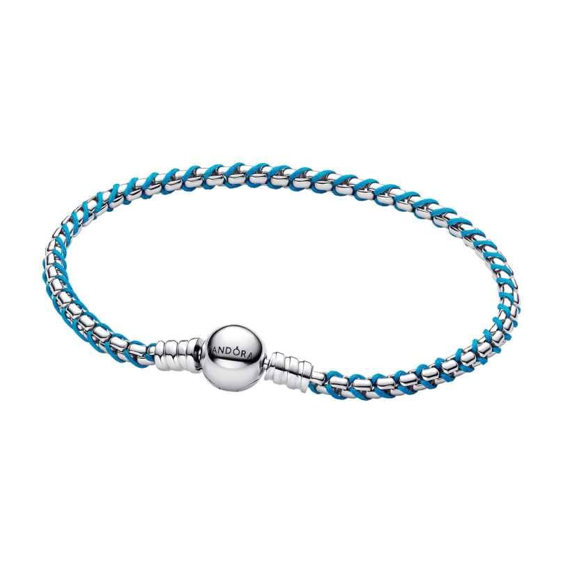Pandora 593816C01 Damen-Silberarmband Veneziakette Türkis