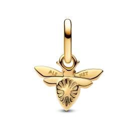 Pandora 763826C01 Mini Dangle Charm White Bee Gold Tone
