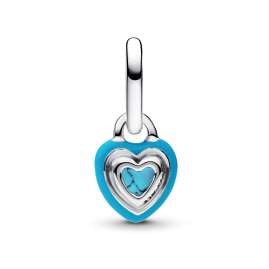 Pandora 793827C01 Mini Dangle Charm Silver Heart Turquoise