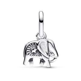 Pandora 793858C01 Mini Dangle Charm Silver Turquoise Elephant