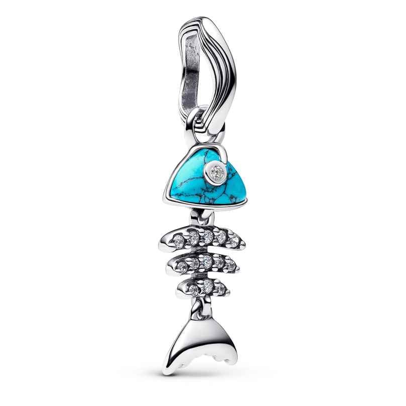 Pandora 793894C01 Silver Dangle Charm Turquoise Fishbone 5700303195001