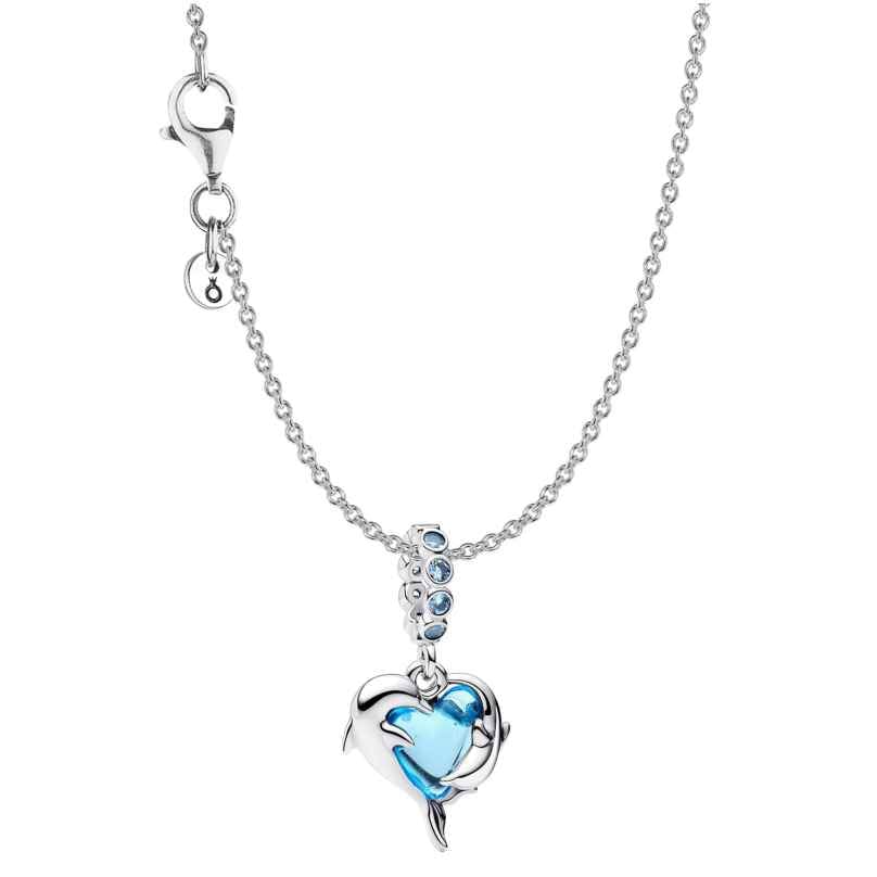 Pandora 28908 Women's Necklace Silver Gift Set Blue Murano Glass Dolphins 4262511289084