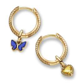 Pandora 28909 Damen-Schmuckset Creolen Schmetterling und Herz Goldfarben