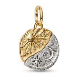 Pandora 21016 Ladies' Necklace Silver Gift Set Bundle Two Tone Sun and Moon