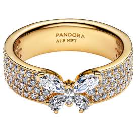 Pandora 164270C01 Women's Ring Sparkling Butterfly Bold Gold Tone