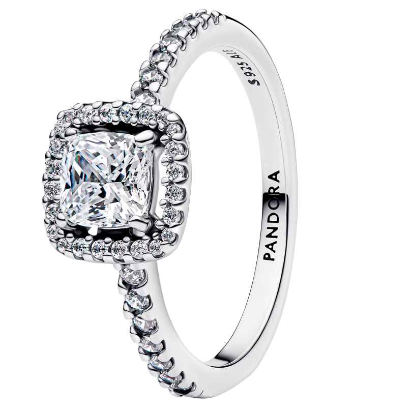 Pandora 193555C02 Damen-Ring Silber Funkelndes Quadrat Heiligenschein