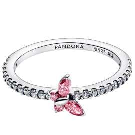 Pandora 194269C02 Damenring Silber Funkelnder Schmetterling Pink