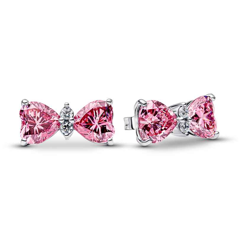 Pandora 294265C01 Ladies' Stud Earrings Silver Bow Pink 5700303232102