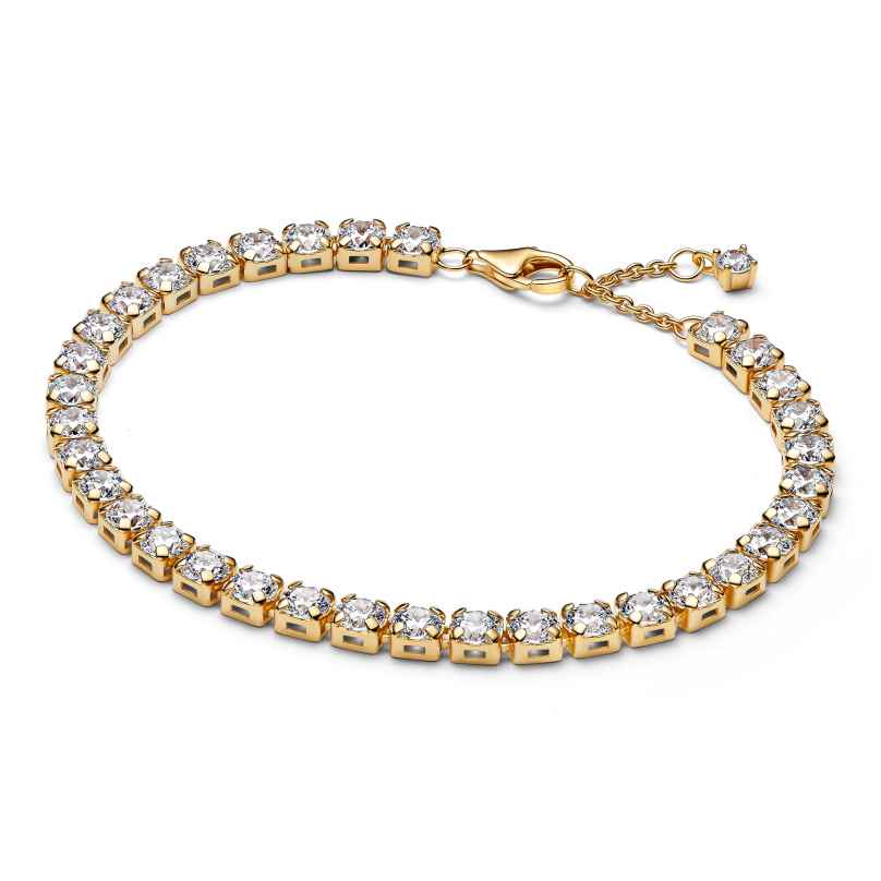 Pandora 563539C01 Damen-Tennisarmband Goldfarben Zirkonia
