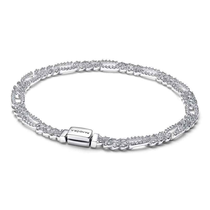Pandora 594227C01 Damenarmband Silber Ovale Panzerkette mit Zirkonia